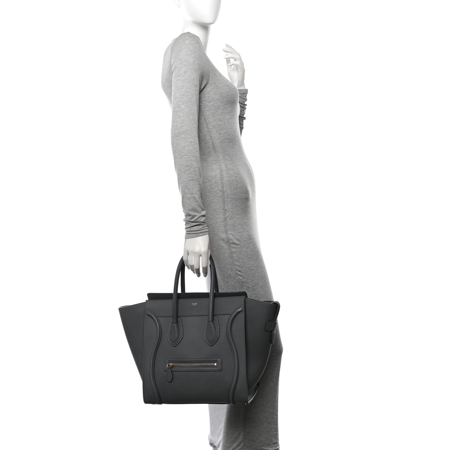 Drummed Calfskin Mini Luggage Kohl