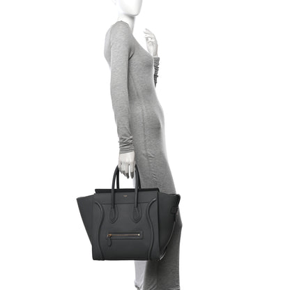 Celine Drummed Calfskin Mini Luggage Kohl 2 of 20