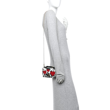 Dolce & Gabbana Dauphine Floral Print Hearts Mini Miss Sicily Chain Phone Case Wallet White Black 2 of 11