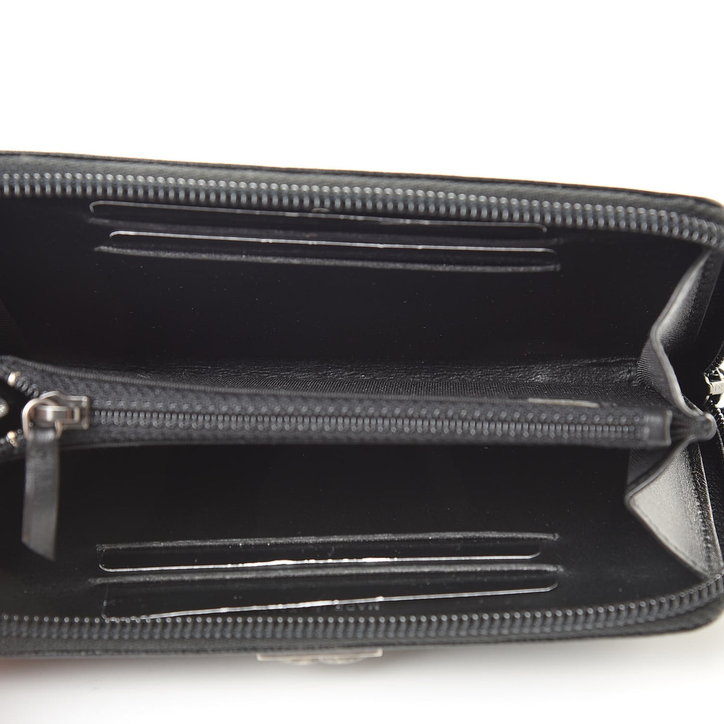 Caviar Quilted Small Boy Zip Around Wallet Black