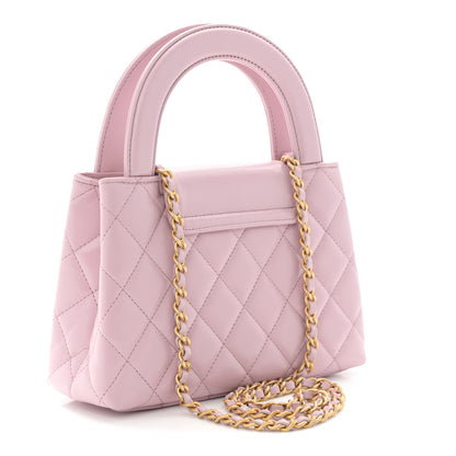 Chanel Shiny Aged Calfskin Quilted Nano Kelly Shopper Pink 3 of 11