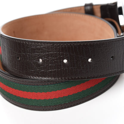 Gucci Calfskin Web Interlocking G Belt 80 32 Dark Brown 5 of 8