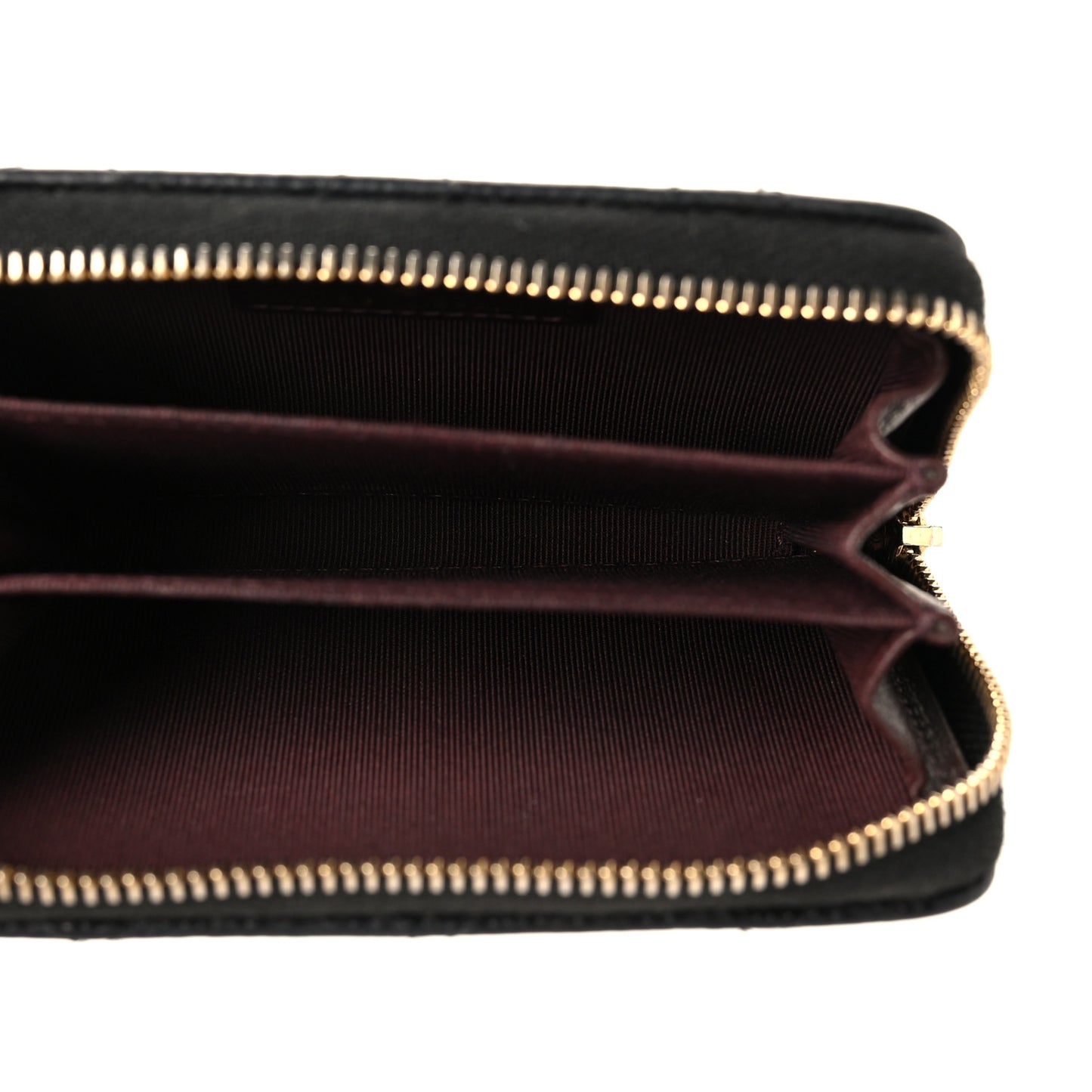 Caviar Quilted Classic Zipped Coin Purse Black