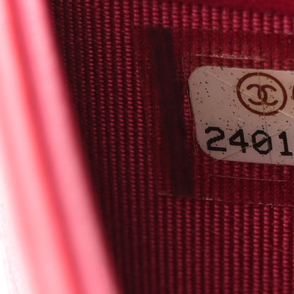 Chanel Lambskin Chevron Large Gusset Flap Wallet Dark Pink Multicolor 7 of 11