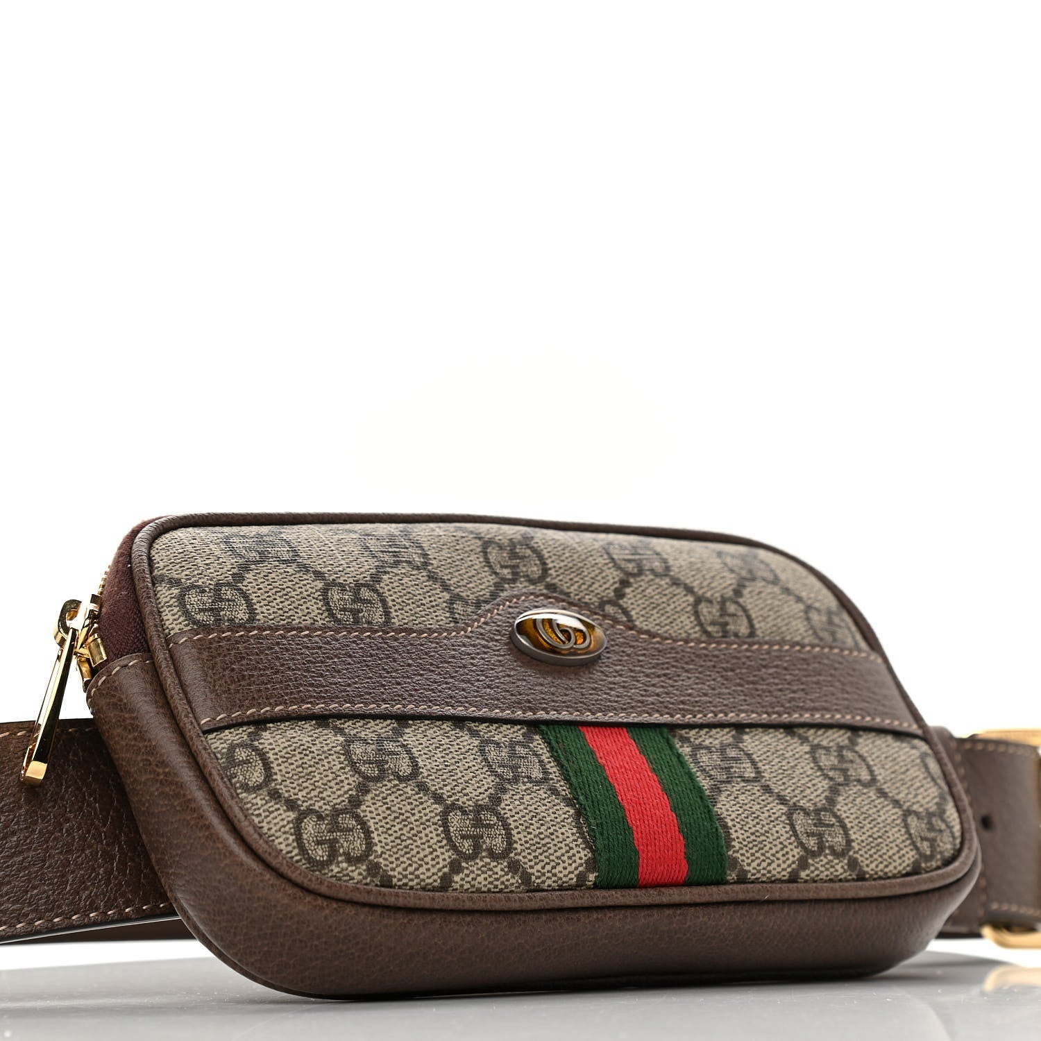 Gucci GG Supreme Monogram Web Ophidia Belted iPhone Case 85 34 Dark Brown 4 of 11