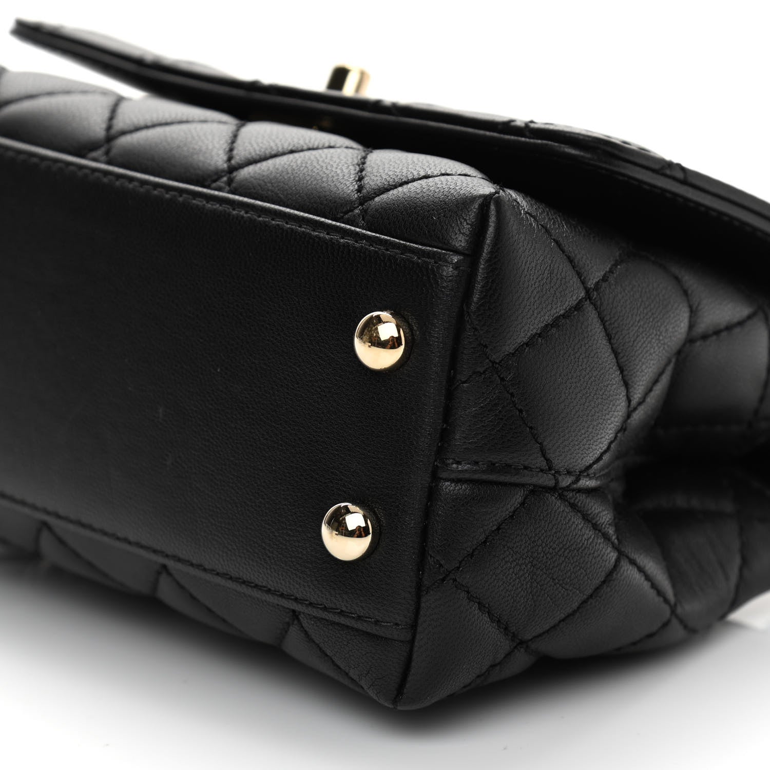 Chanel Goatskin Quilted Rainbow Extra Mini Coco Handle Flap Black 10 of 11