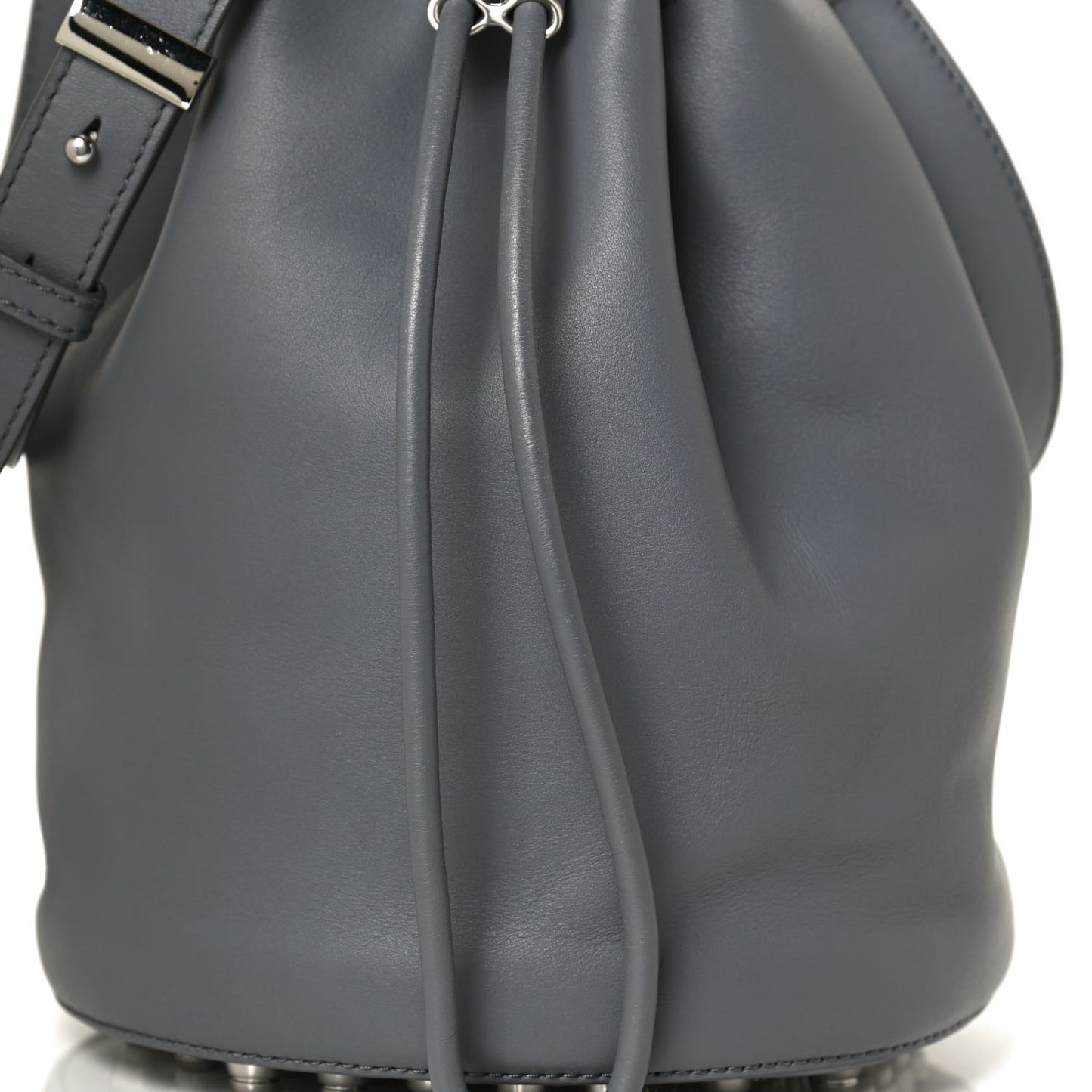 Calfskin Alpha Bucket Bag Grey Silver Hardware