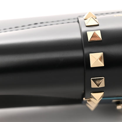 Valentino Garavani Brushed Calfskin Rockstud Flip Lock Chain Shoulder Bag Black 14 of 14