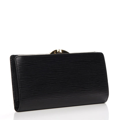 Louis Vuitton Epi Viennois Continental French Purse Wallet Black 3 of 9