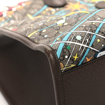 Gucci X DISNEY GG Supreme Monogram Donald Duck Retro Interlocking G Shopping Tote Beige Multicolor New Acero 9 of 13