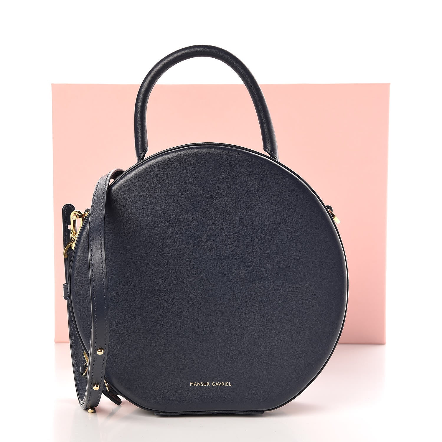 Mansur Gavriel Calfskin Circle Crossbody Bag Blu 7 of 7