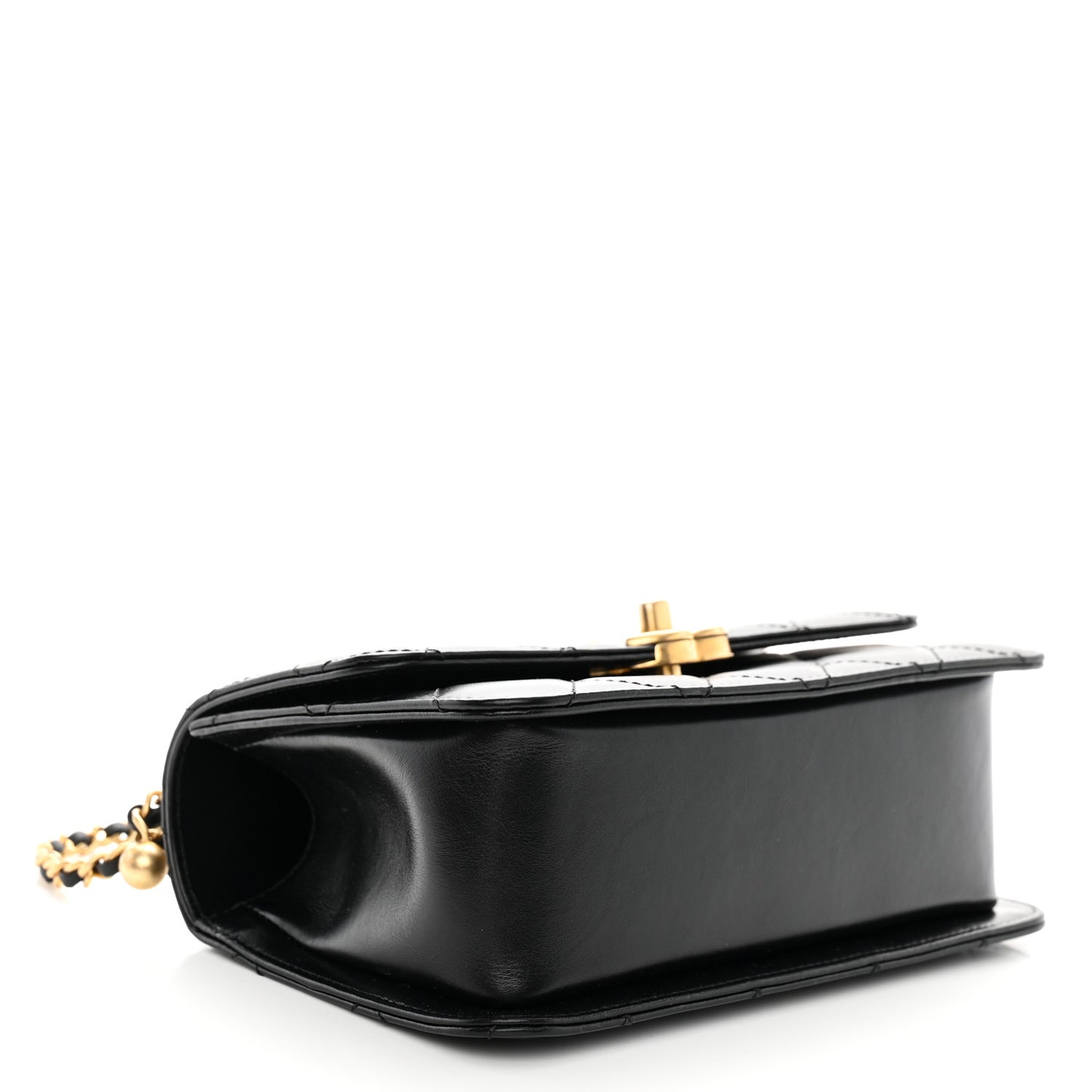 Calfskin Quilted Mini Perfect Fit Flap Black