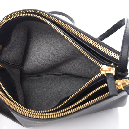 Celine Lambskin Large Trio Crossbody Bag Black 6 of 9