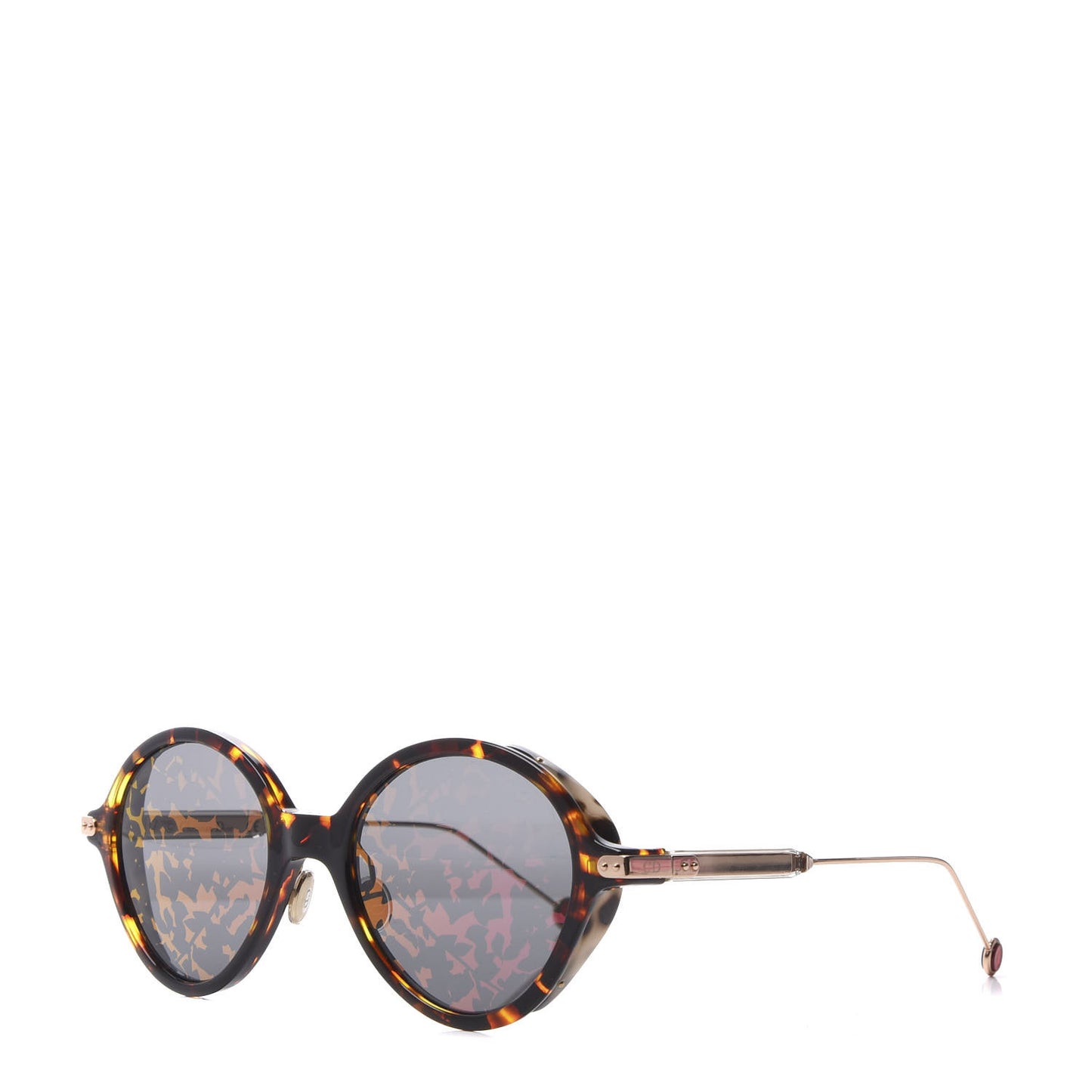 Acetate Leaf Print Umbrage Round Sunglasses Pink Foliage