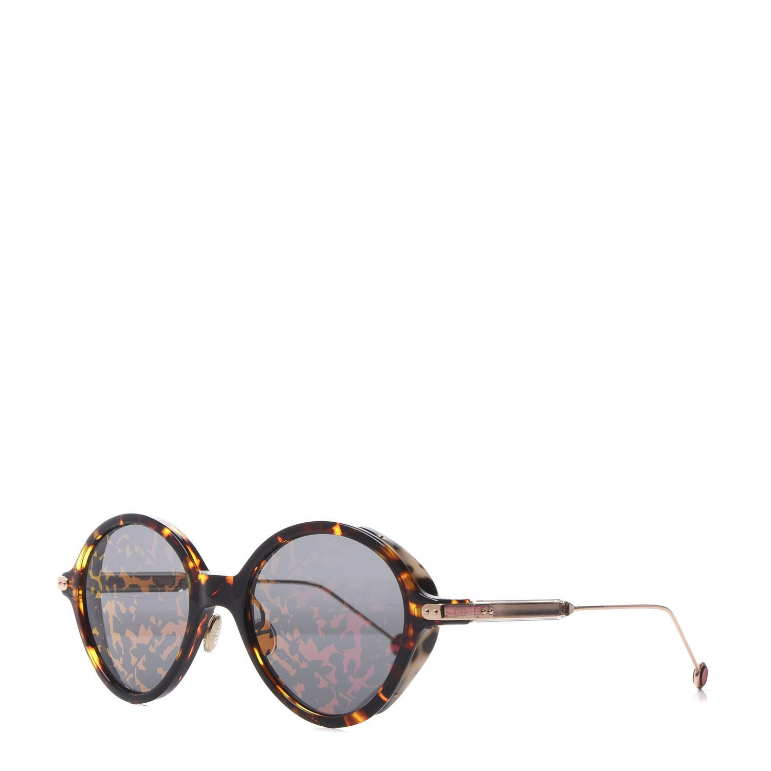 Christian Dior Acetate Leaf Print Umbrage Round Sunglasses Pink Foliage 1 of 9