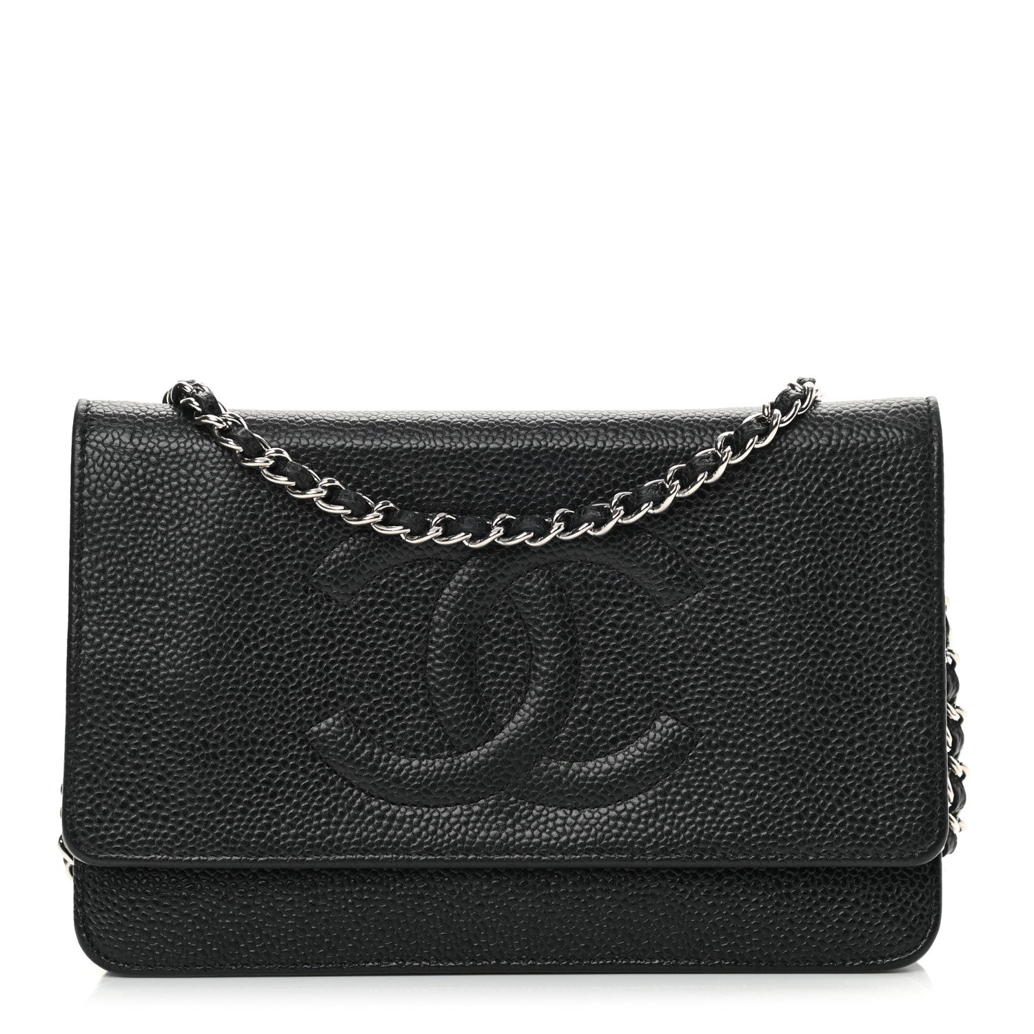 Chanel Caviar Timeless CC Wallet On Chain WOC Black 1 of 12