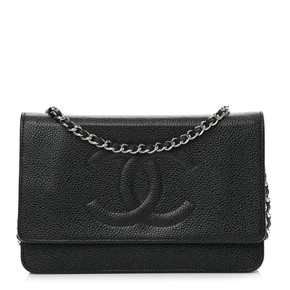 Chanel Caviar Timeless CC Wallet On Chain WOC Black 1 of 12