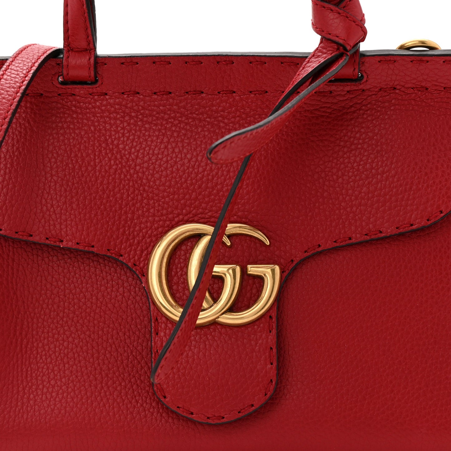 Cellarius Calfskin Mini GG Marmont Top Handle Bag Vulcanic Red