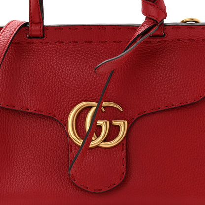 Gucci Cellarius Calfskin Mini GG Marmont Top Handle Bag Vulcanic Red 8 of 10