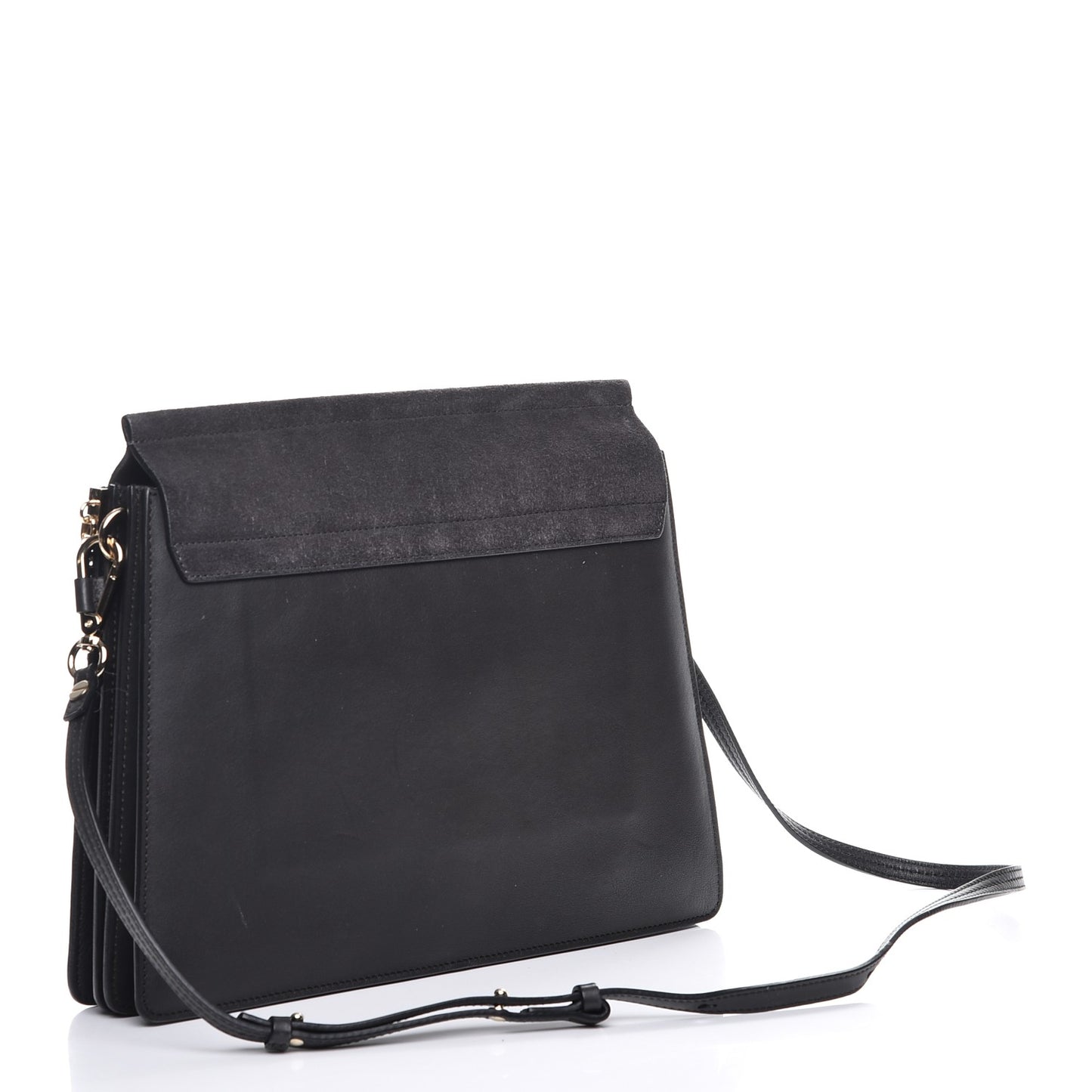 Suede Calfskin Medium Faye Shoulder Bag Carbon Grey
