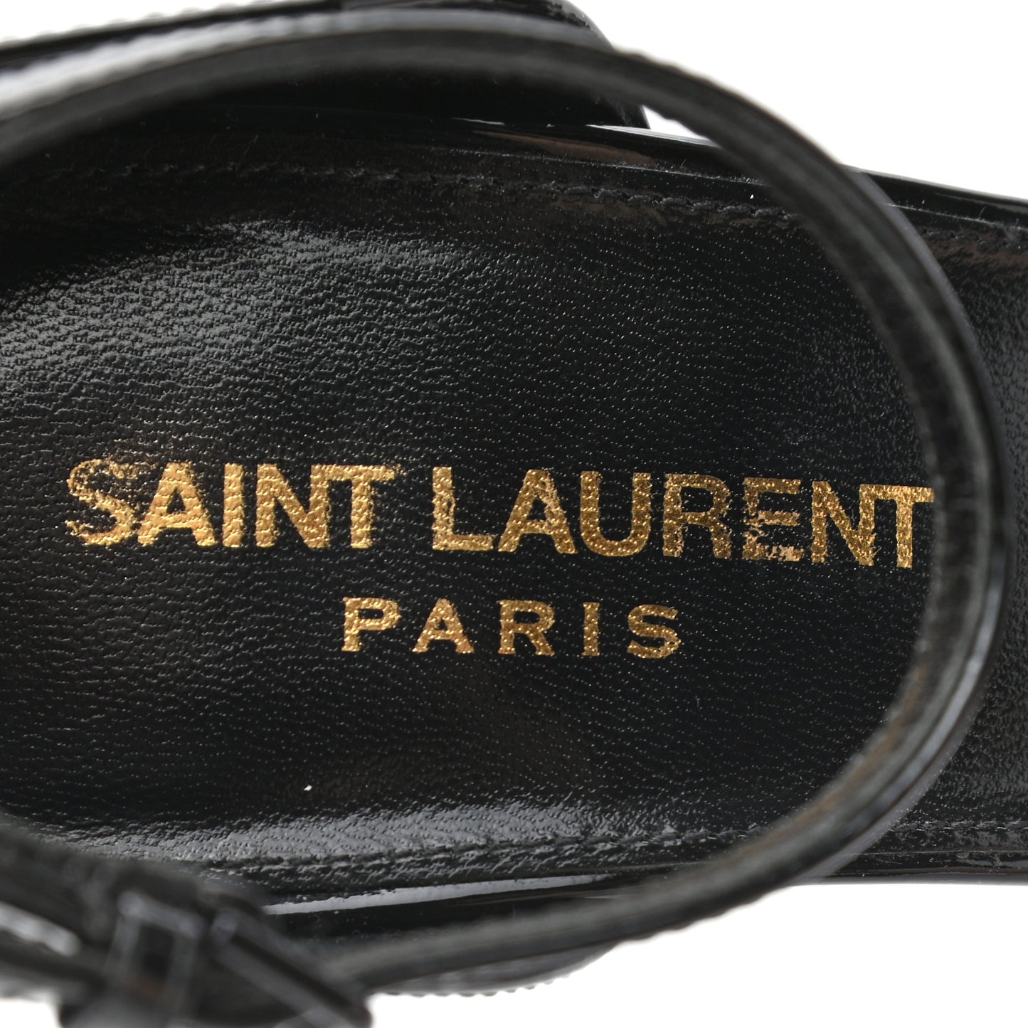Patent Calfskin Opyum 110 Sandals 37 Black Gold