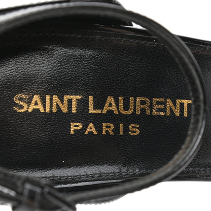 Saint Laurent Patent Calfskin Opyum 110 Sandals 37 Black Gold 7 of 11