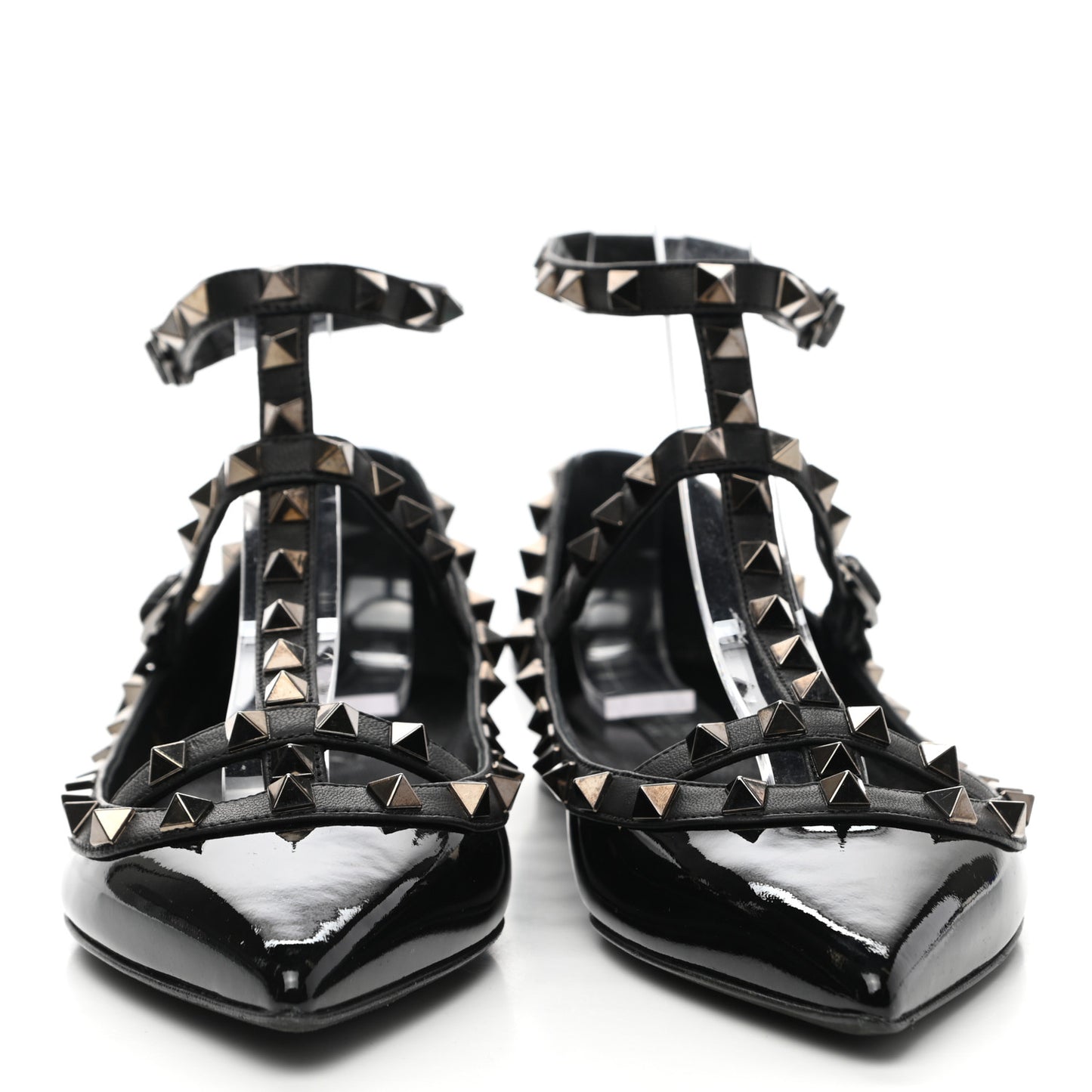 Patent Rockstud Cage Ballerina Flats 37.5 Black