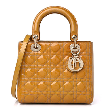 Christian Dior Patent Cannage Medium Lady Dior Beige 1 of 15