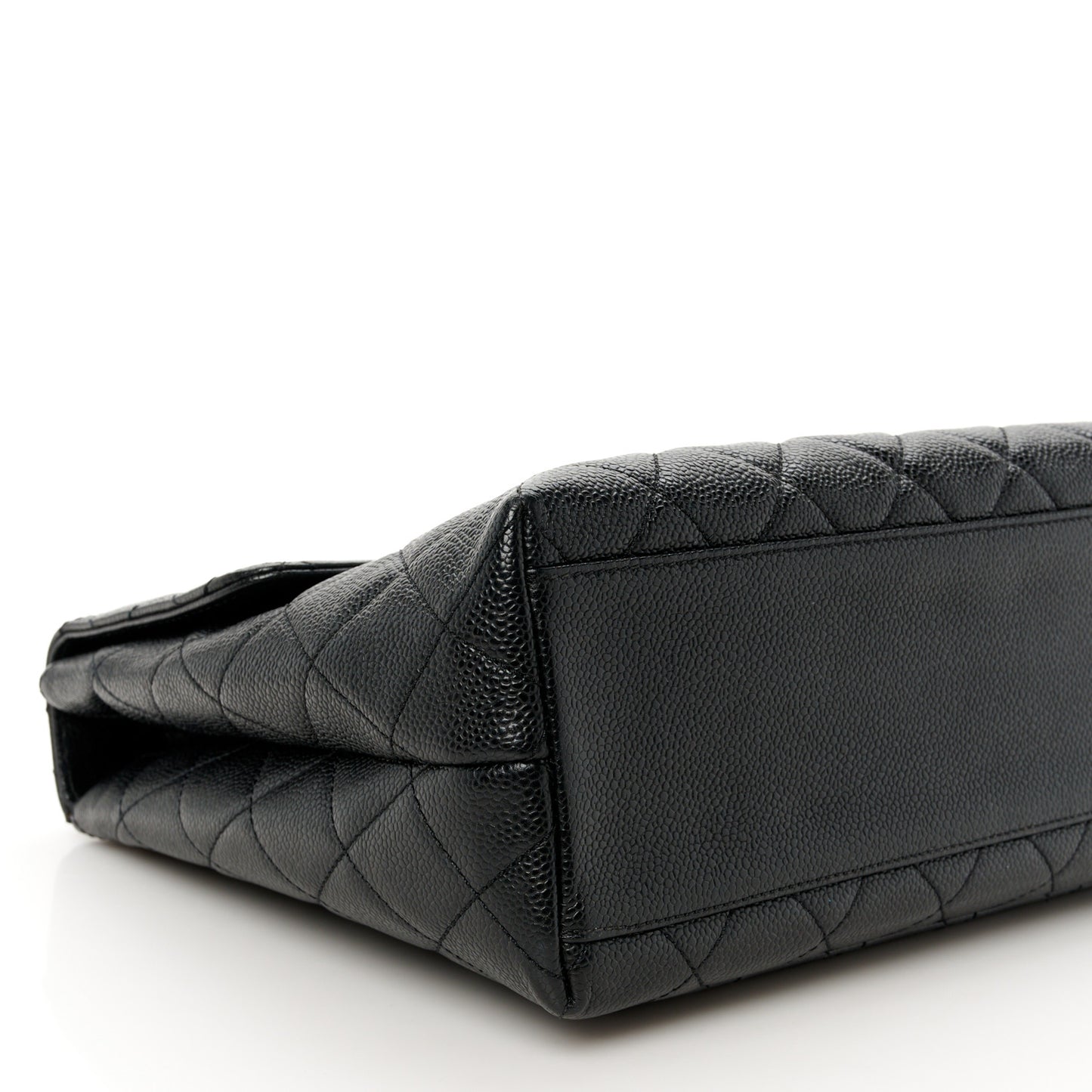 Caviar Quilted Jumbo Kelly Flap Black