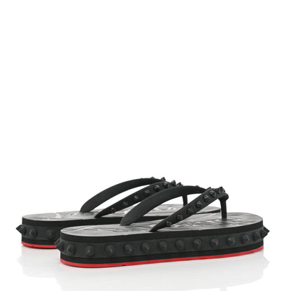 Christian Louboutin Rubber Spike Loubi Flip Flip Platform Sandals 36 Black 4 of 7