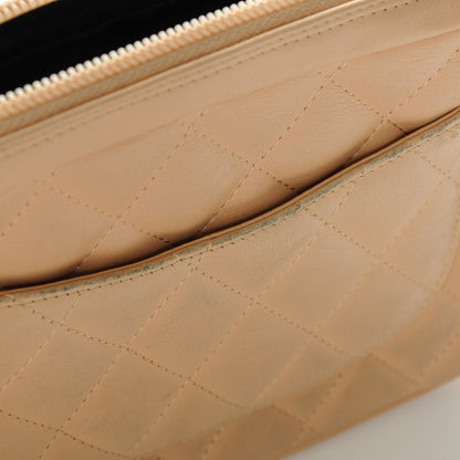 Chanel Calfskin Quilted Cambon Pochette Beige Black 5 of 8