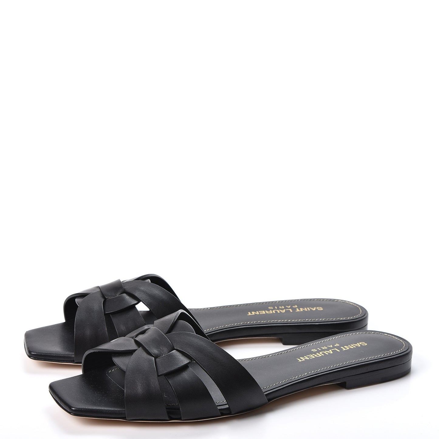 Calfskin Nu Pied 05 Slide Sandals 37.5 Black