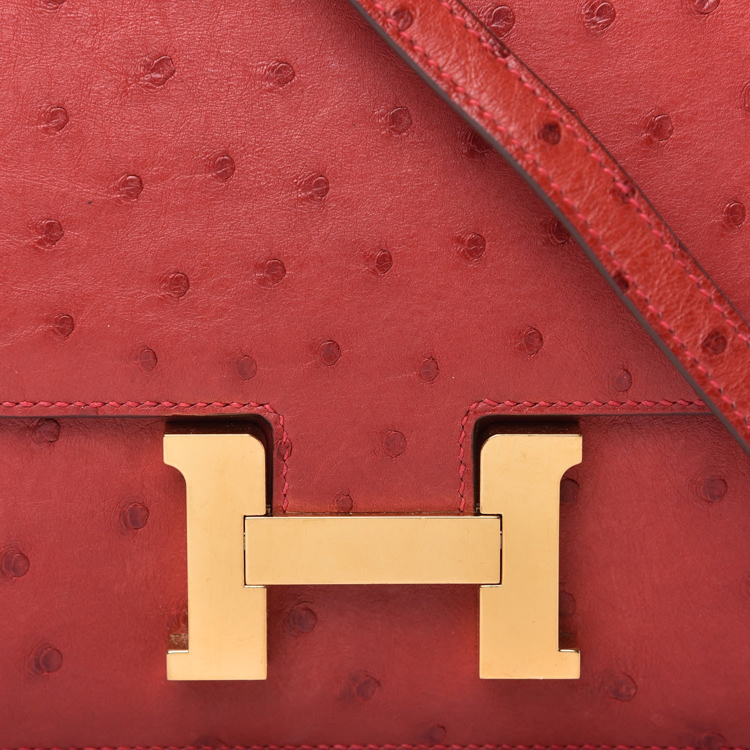 Hermes Ostrich Constance 18 Rouge Vif 10 of 10