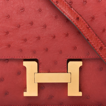 Hermes Ostrich Constance 18 Rouge Vif 10 of 10