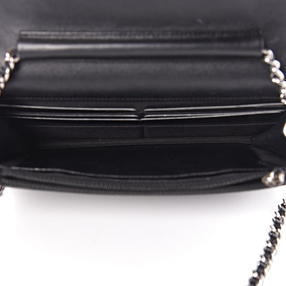 Chanel Patent Quilted Wallet On Chain WOC Black 7 of 12