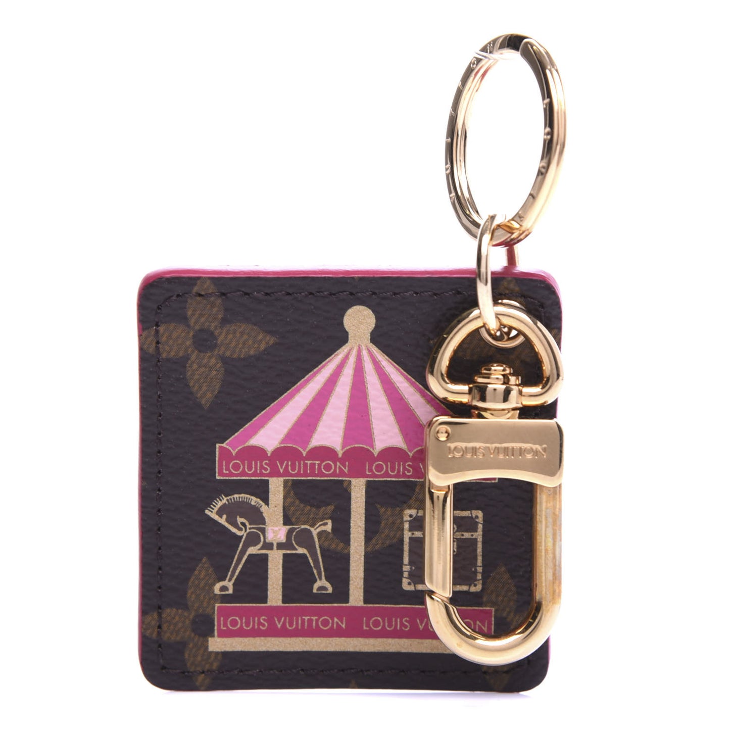 Monogram Illustre Carousel Bag Charm Key Ring Pink