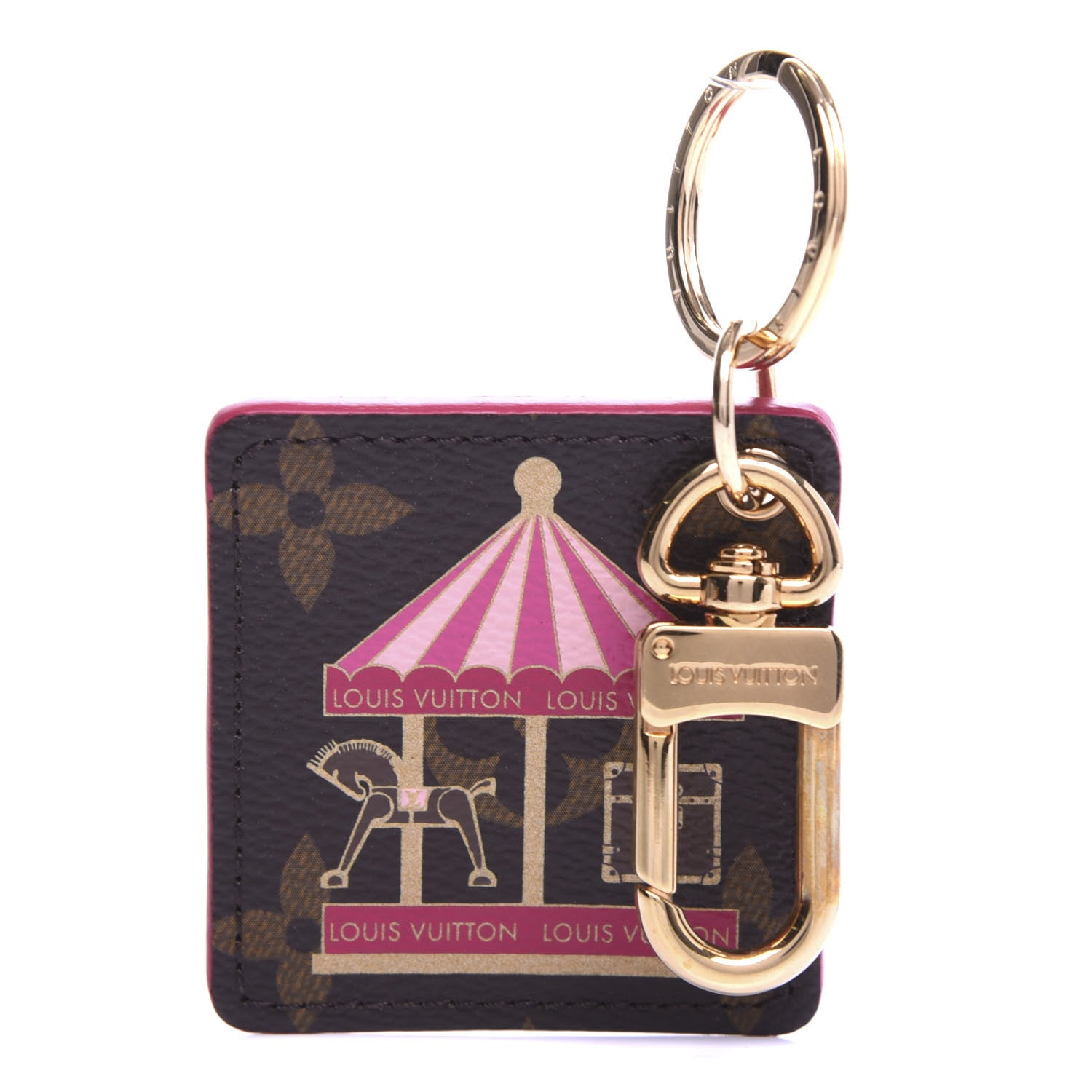 Louis Vuitton Monogram Illustre Carousel Bag Charm Key Ring Pink 1 of 3
