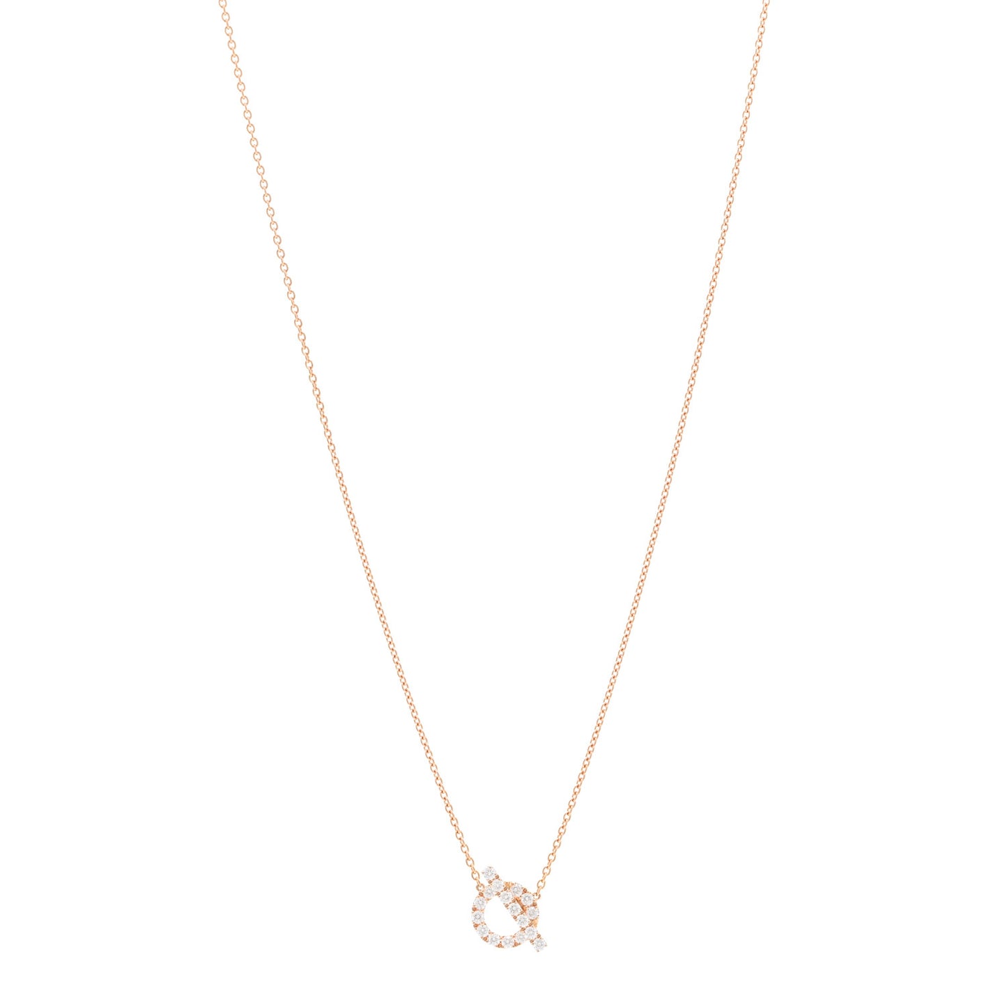 18K Rose Gold Diamond Finesse Pendant Necklace