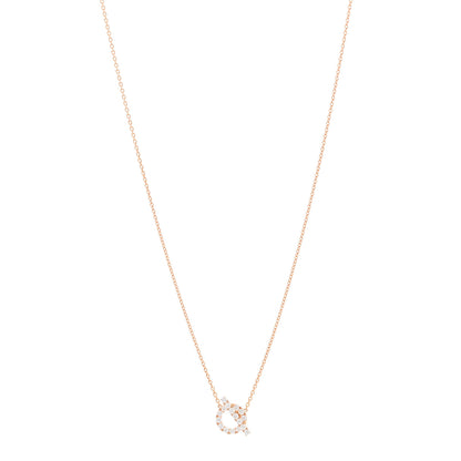 Hermes 18K Rose Gold Diamond Finesse Pendant Necklace 1 of 6