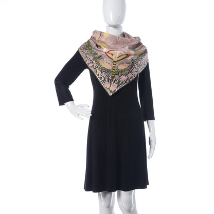 Hermes Silk Flowers of South Africa Scarf 90 Vieux Rose Vert Jaune 2 of 5