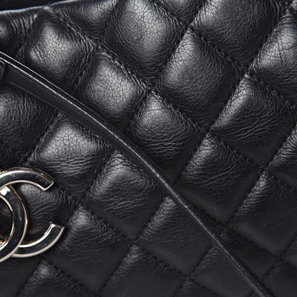 Chanel Calfskin Quilted Small Chic and Soft Shopping Tote Black 13 of 14