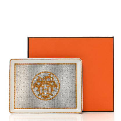 Hermes Porcelain Mosaique au 24 Gold Sushi Plate 6 of 6