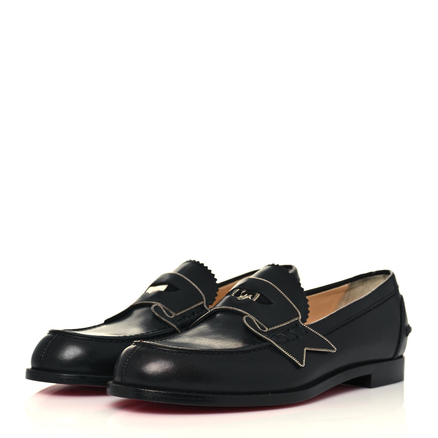 Christian Louboutin Calfskin Monana Flat Loafers 35 Black 3 of 8