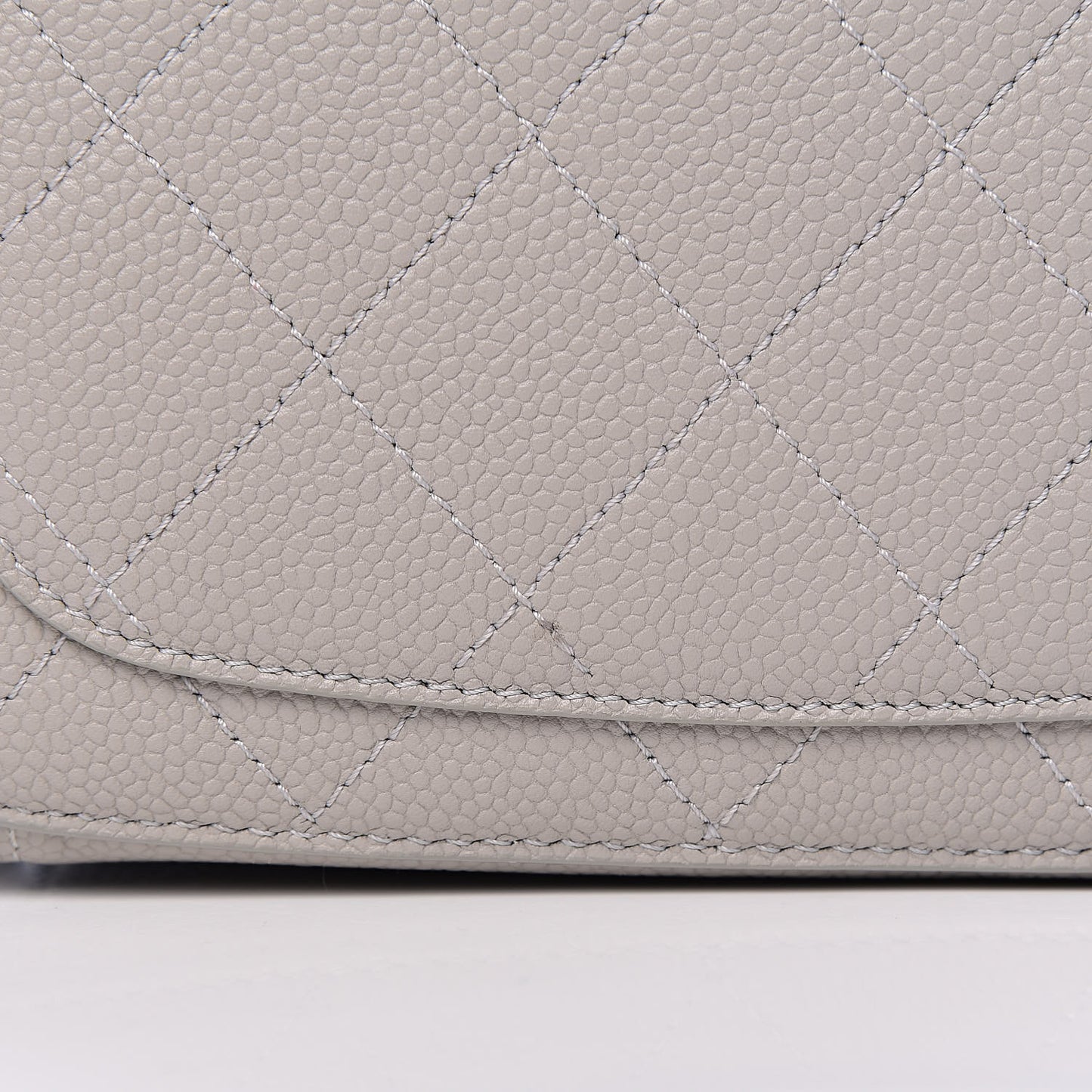 Caviar Quilted Small Camera Case Grey