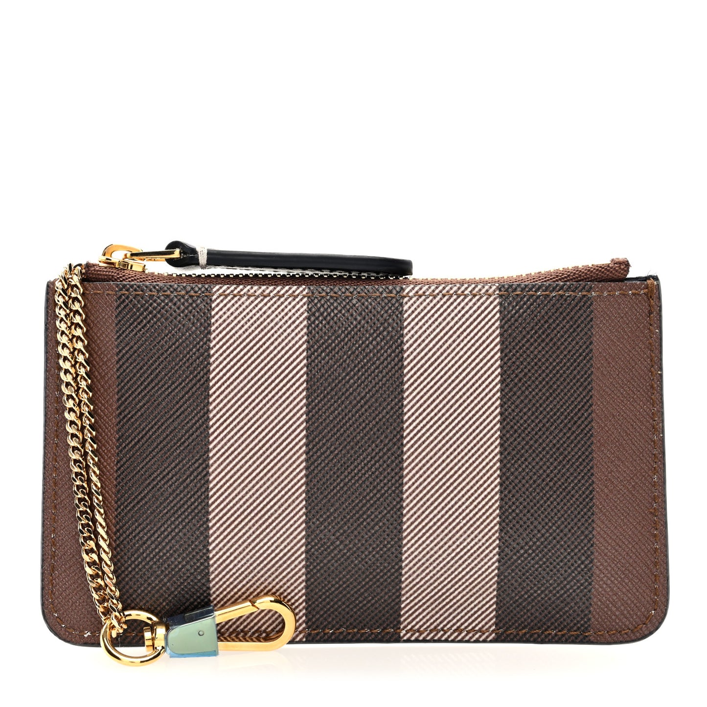 Kelbrook Exaggerated Check Canvas Card Case Birch Brown
