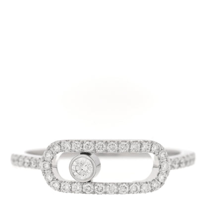 Messika 18K White Gold Diamond Large Move Uno Pave Ring 53 6.5 1 of 5