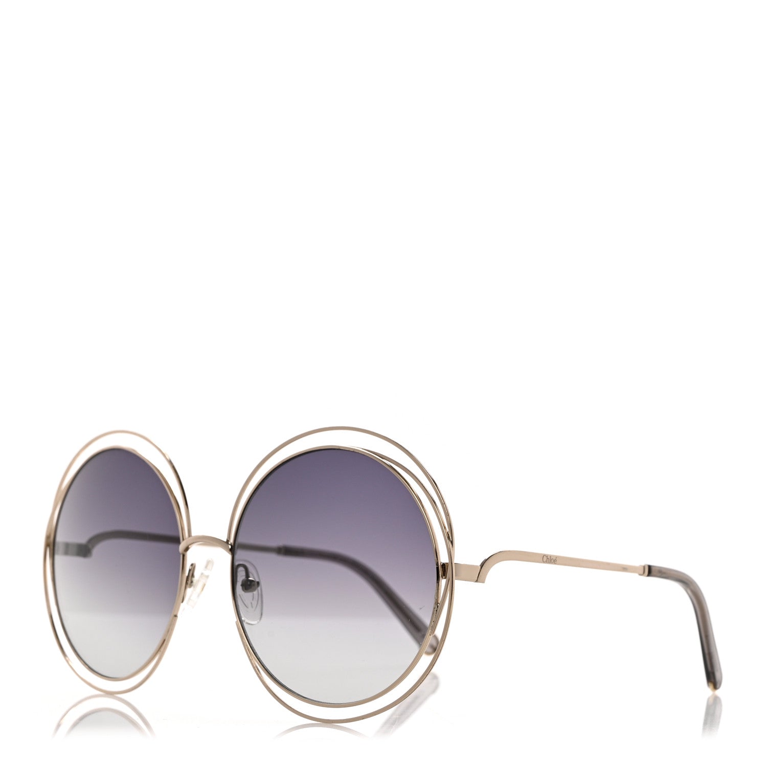 Chloe Oversize Round Carlina Oversized Round Sunglasses CE114S Silver 1 of 7