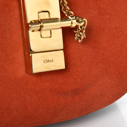 Chloe Suede Smooth Calfskin Mini Drew Shoulder Bag Plaid Red Black 7 of 11