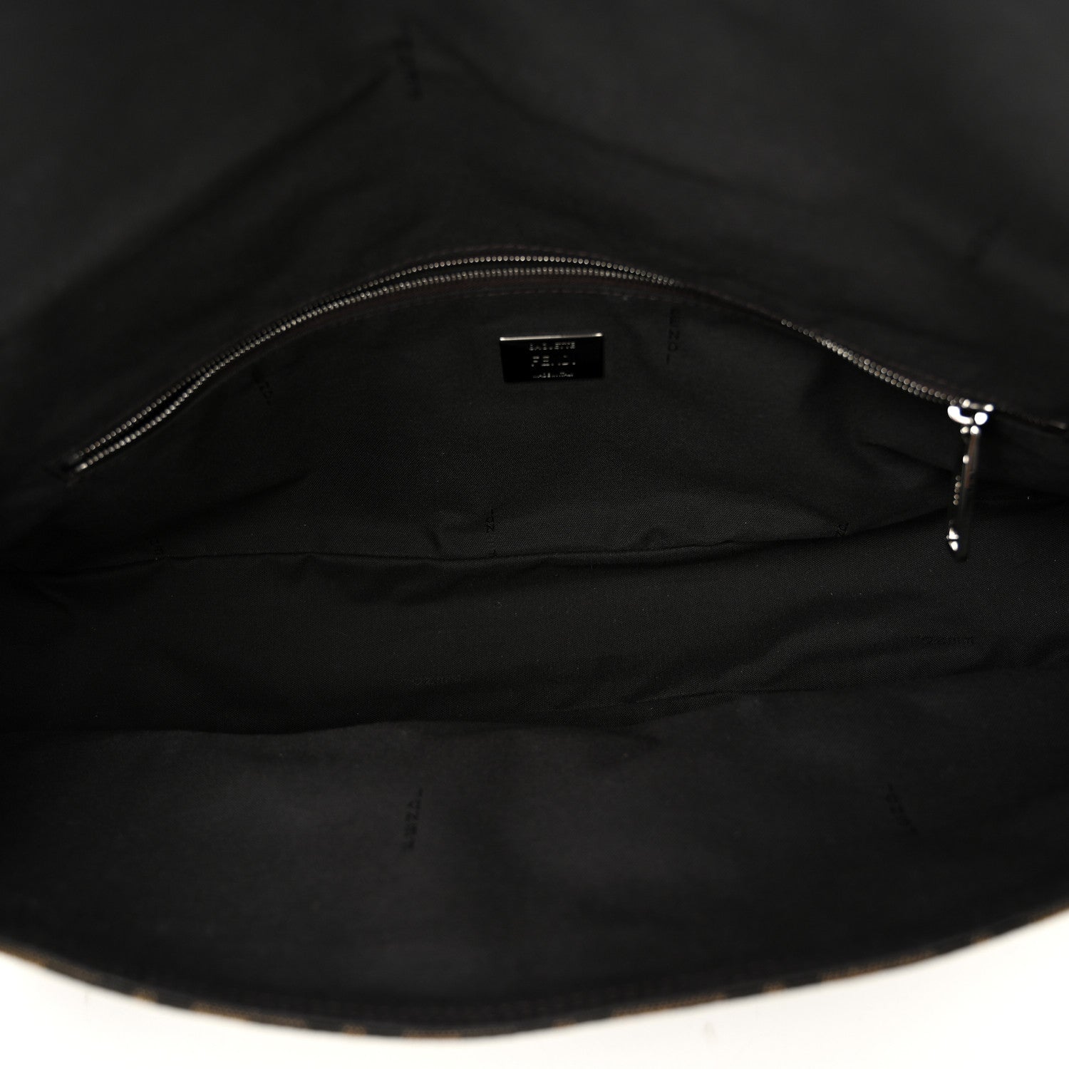 Fendi Fabric Jacquard FF 1974 Maxi Multipocket Baguette Tobacco Moro Black 5 of 11