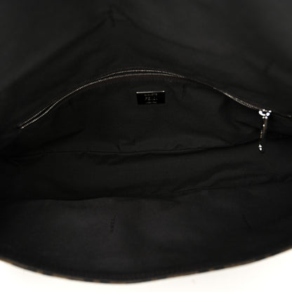 Fendi Fabric Jacquard FF 1974 Maxi Multipocket Baguette Tobacco Moro Black 5 of 11